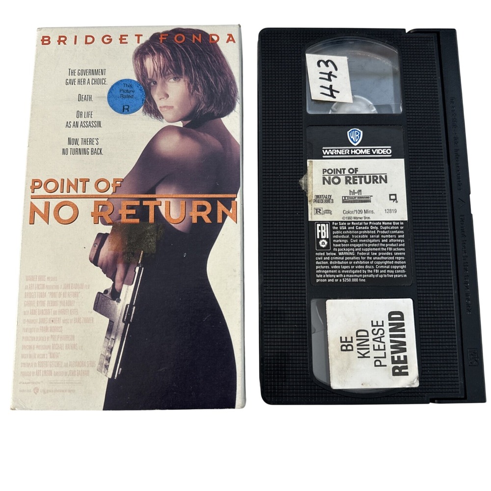 Point of No Return VHS Bridget Fonda 1993 Warner Home Video Action Thriller R